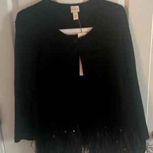 Fun black velvet the feather jacket